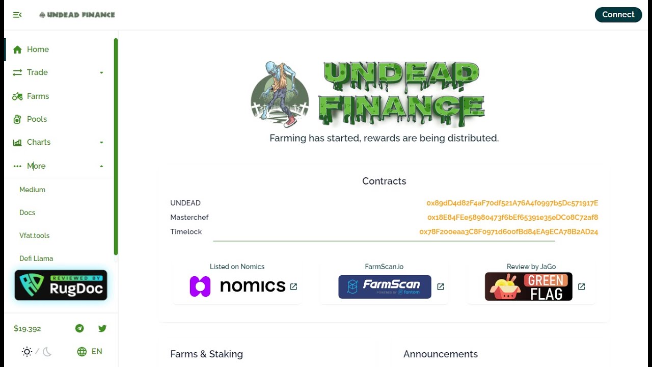 Undead Finance - Yield Farming and Staking Platform Running on Fantom Network