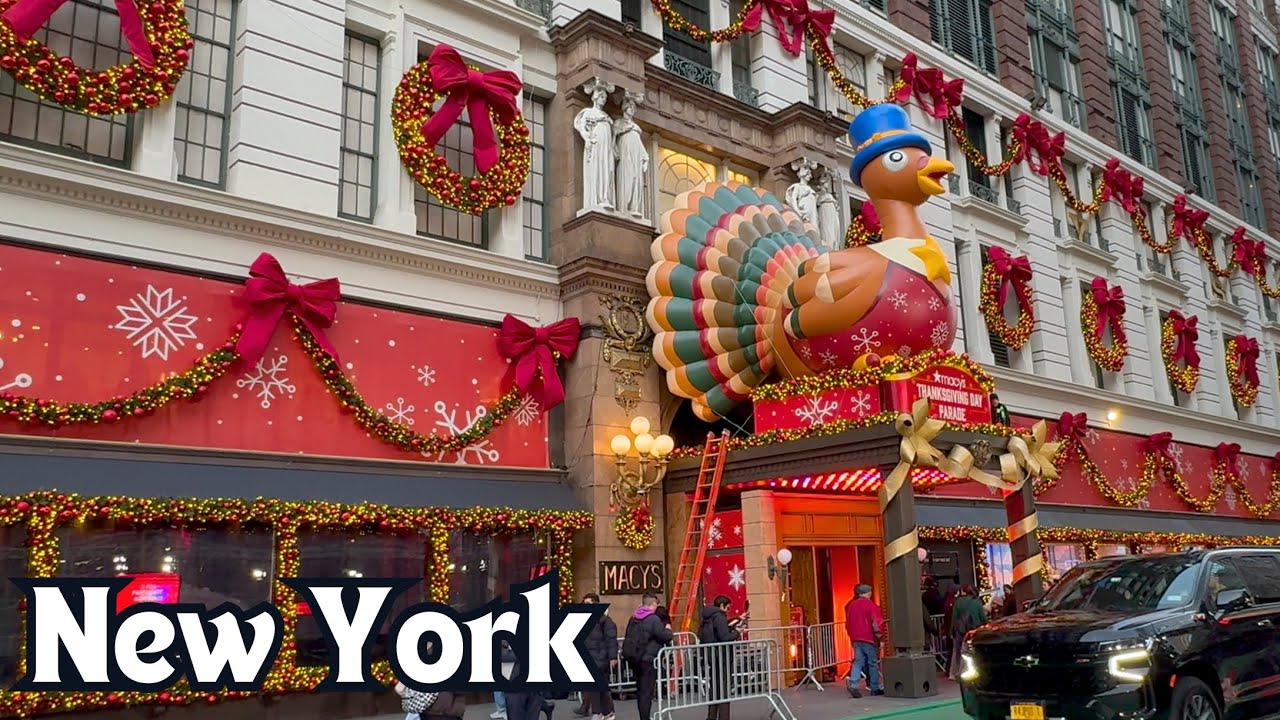 NYC Macy’s Thanksgiving Day Parade Preparation 🎈✨ | 4K NYC Holiday Walk 2025