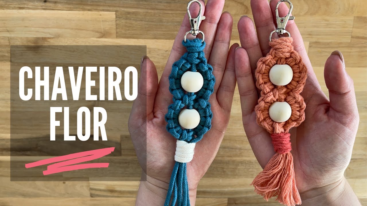 Chaveiro de macramê flor | Tutorial passo a passo