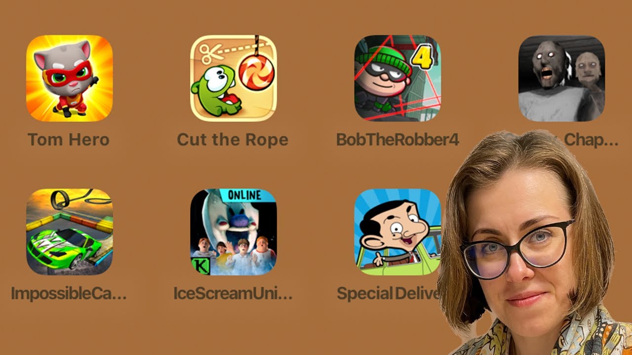 Talking Tom Hero Dash,Cut the Rope,Bob the Robber 4,Granny Chapter 2,Impossible Car Tracks 3D