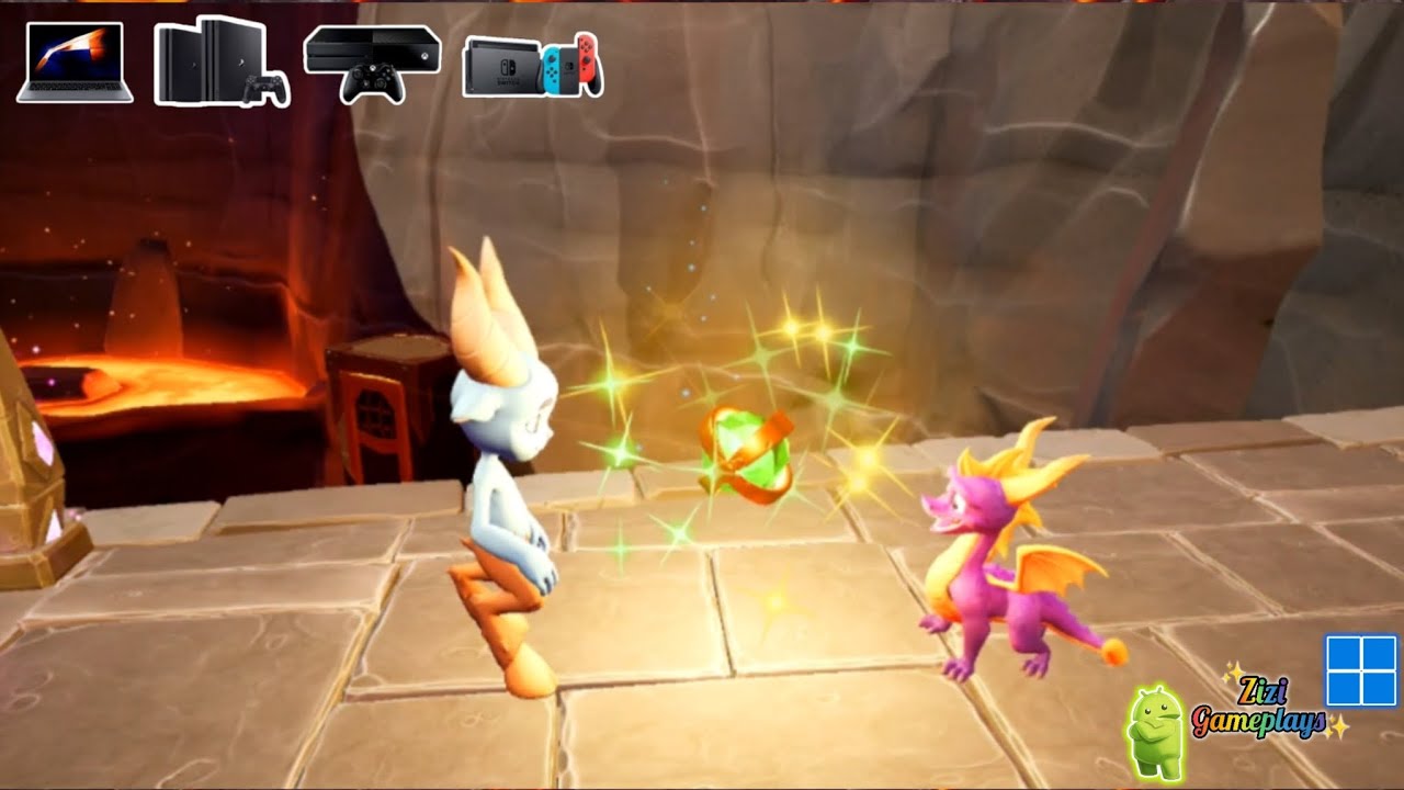 Spyro 2 Reignited Terra Cone de Magma Recuperando os Chapéus de Festa do Chedda
