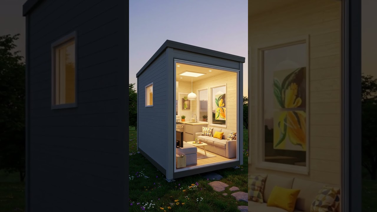 Tiny Box House That Feels Surprisingly Spacious! 📦🏠#BoxHouseDesign #ModernBoxHouse #TinyHouseIdeas