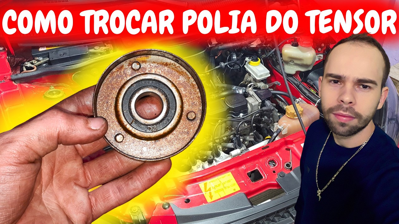 COMO TROCAR POLIA DO TENSOR DA CORREIA DE ACESSÓRIOS DO CELTA PASSO A PASSO EM CASA (FÁCIL)