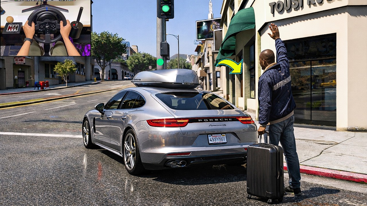 GTA 5 - Luxury Private Porsche Taxi Job in San Andreas | Steering Wheel Gameplay