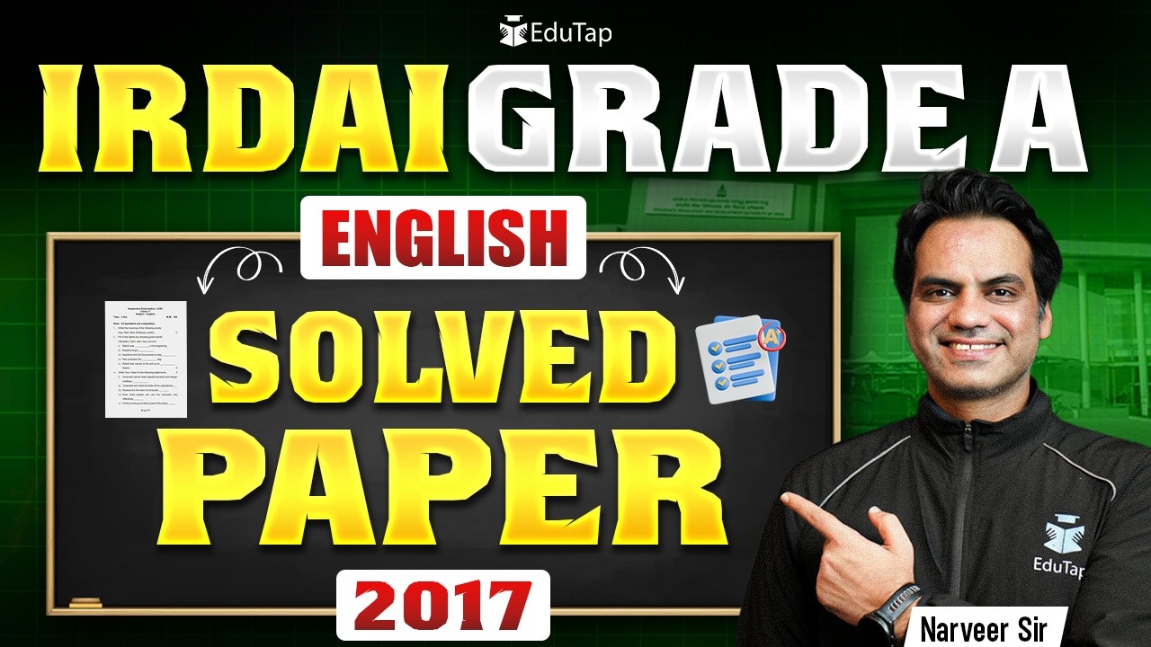 IRDAI Grade A English Previous Year Solved Paper 2017 | Understand the Pattern and Question Types