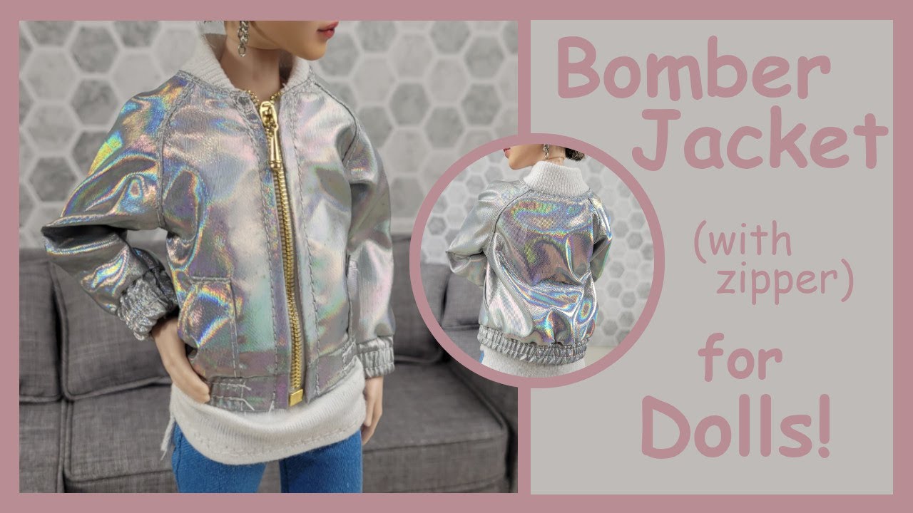 BTS/Barbie doll clothes | bomber jacket step-by-step