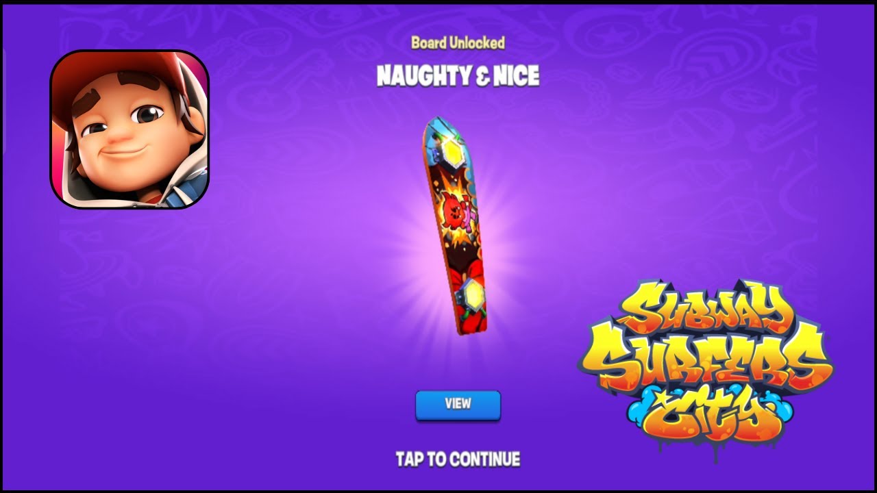 Subway Surfers City - Unlocked Naughty & Nice Board 2026