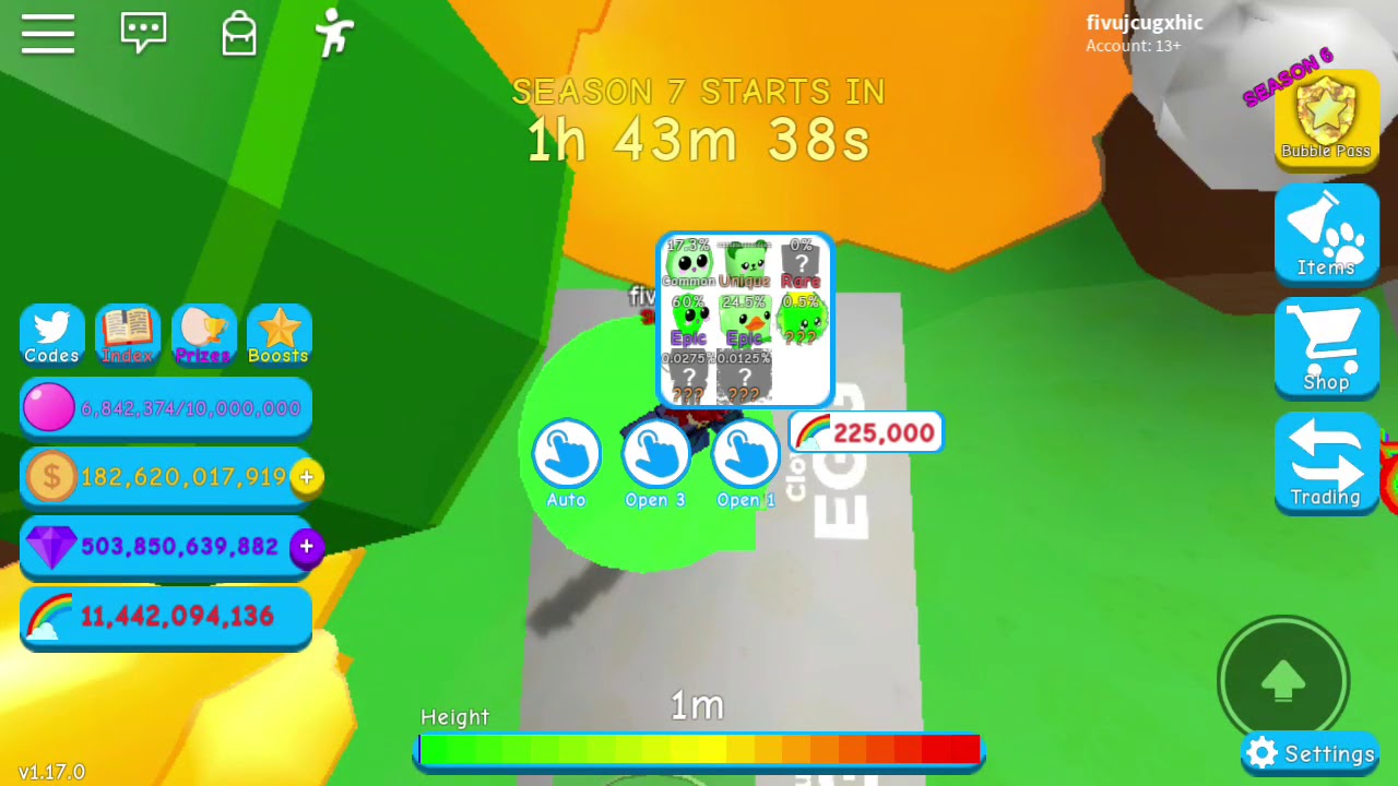 Hatching Toxic Shock in bubble gum simulator!