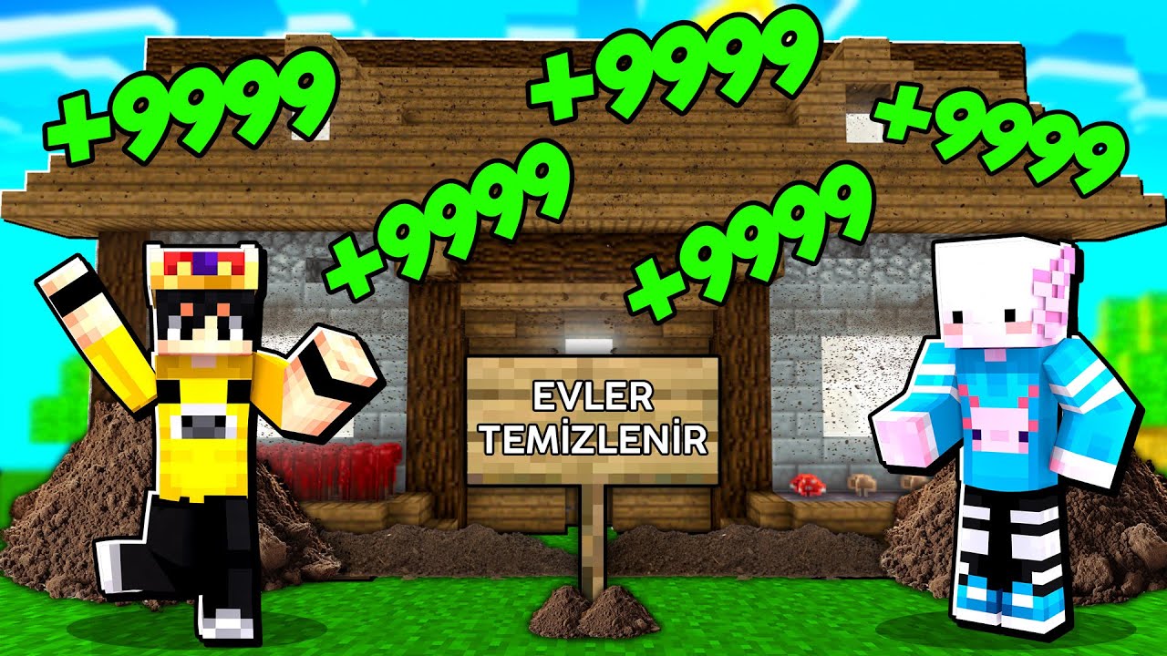 Minecraft'ta TEMİZLİK YAPARAK MİLYONER OLDUK! [Temizlik Simulator]