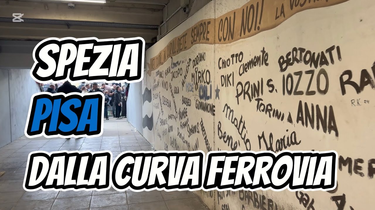 SPEZIA Pisa dalla CURVA FERROVIA #spezia #pisa #curvaferrovia #serieb #ultras @speziacalcio