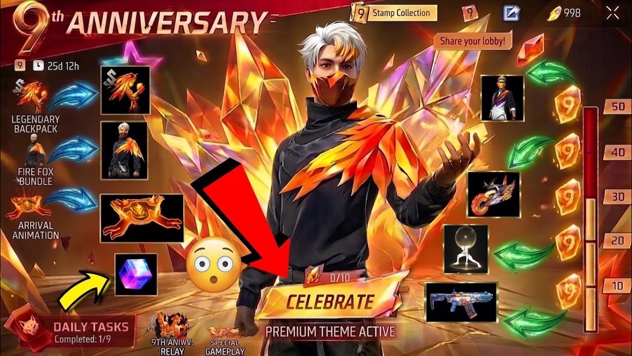 9th Anniversary Free Rewards + Changes 😘 Free Fire 9th Anniversary | OB54 Update | FF New Event