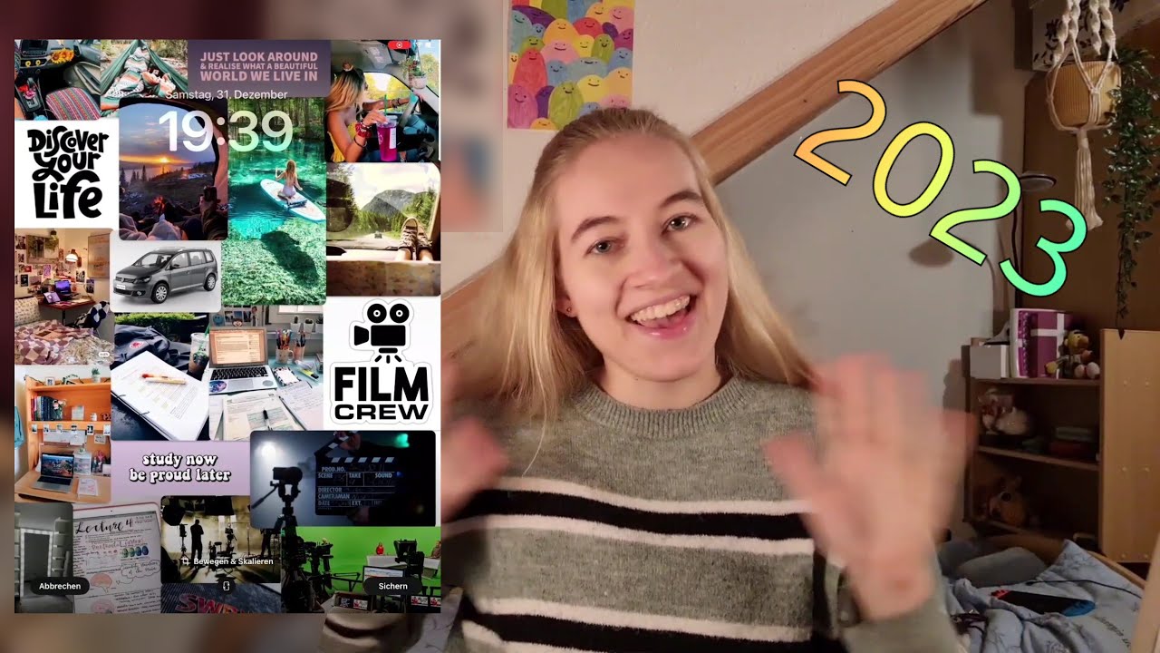 Let's make a Vision Board 2023 motivations Collage Deutsch