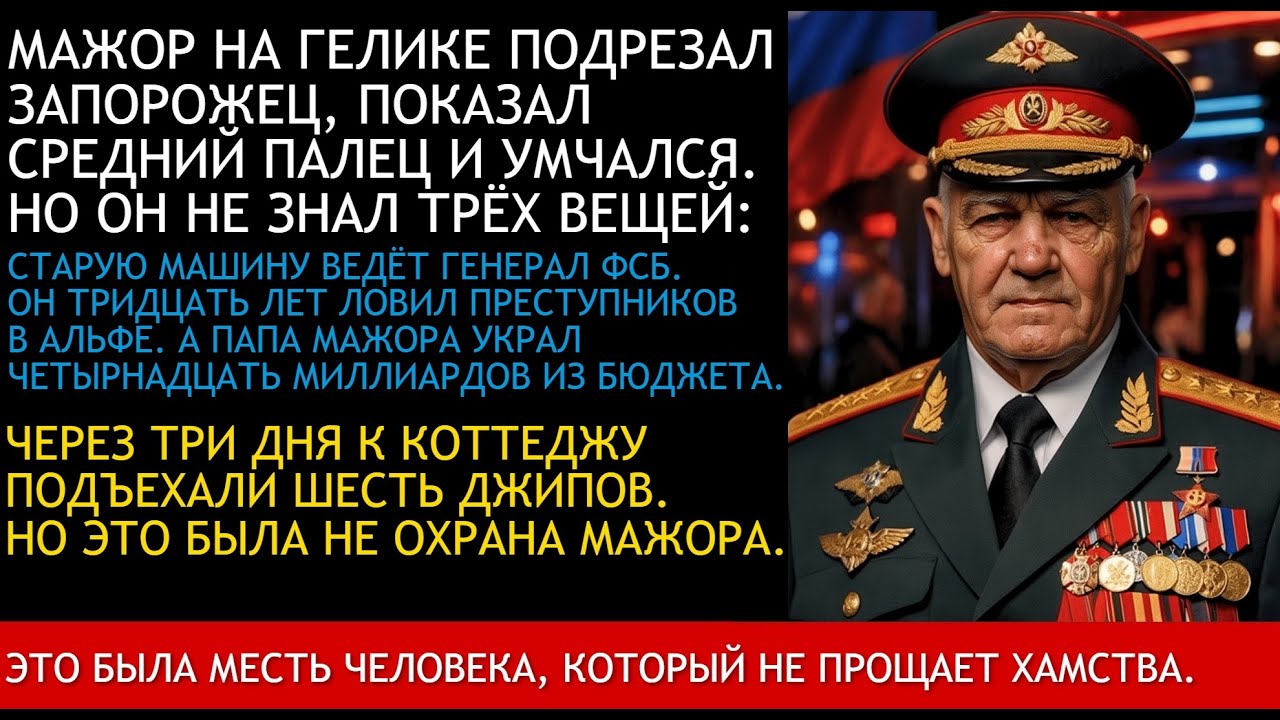 Мажор подрезал «Запорожец», не зная, что за рулём — генерал ФСБ с досье на его отца
