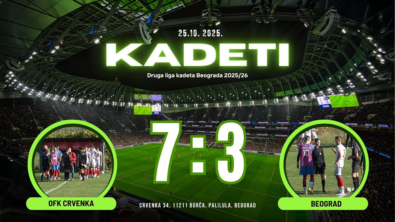 OFK Crvenka - FK Beograd 7:3(3:1) /  9. KOLO DLK - 25.10.2025.
