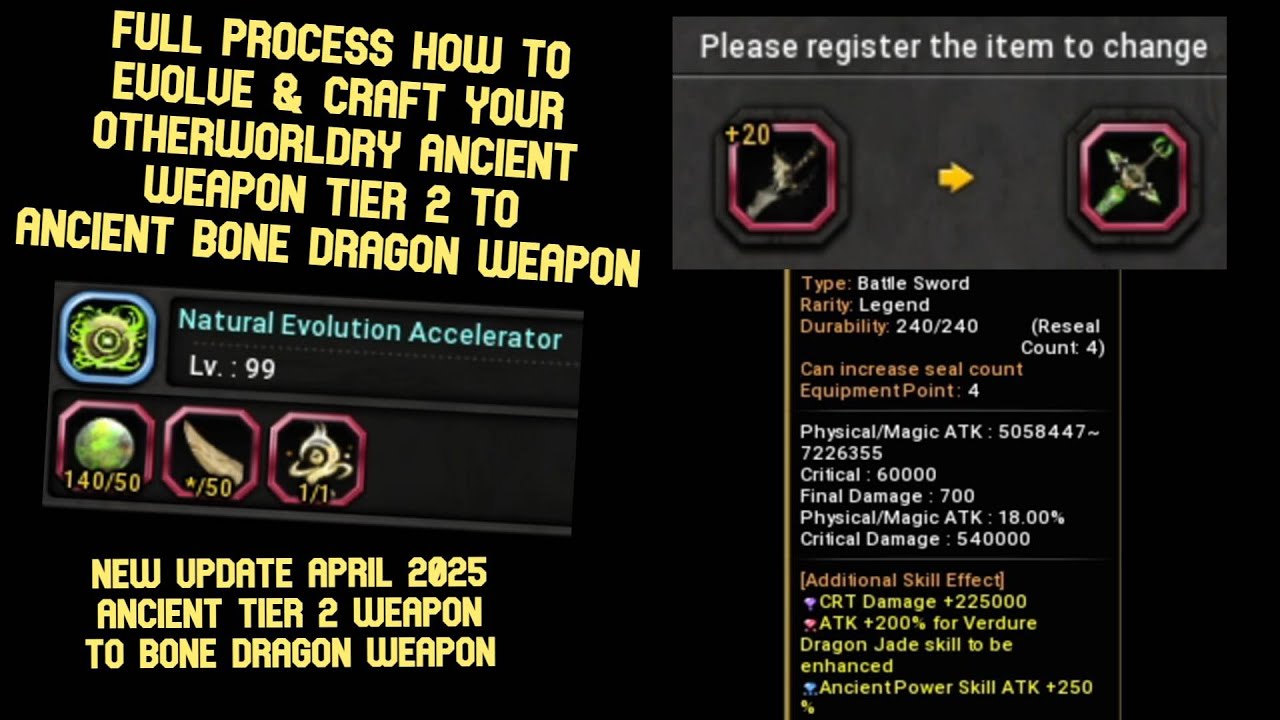 +20 Otherworldy to Ancient Bone Dragon Weapon : Full Process How To Upgrade Your Weapon April 2025