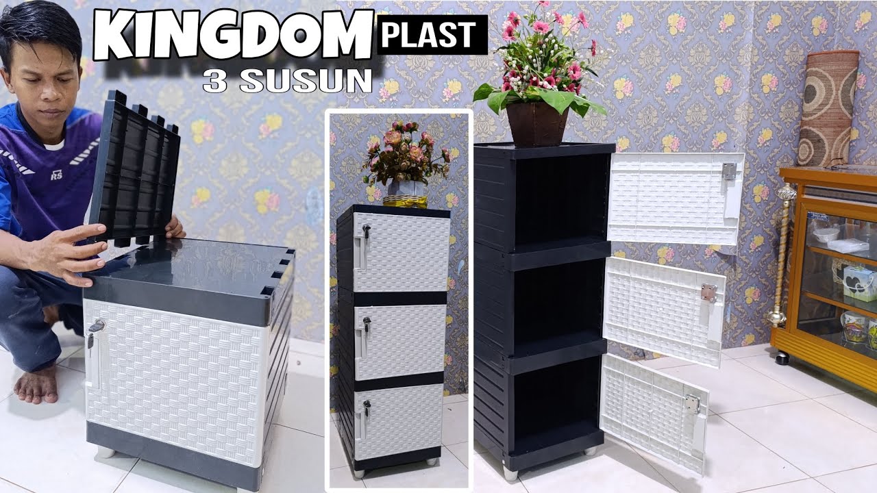 cara pemasangan lemari plastik 3 susun KINGDOM PLAST SLAP 🔑