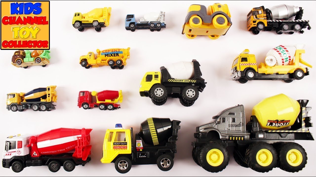Cement Mixer Toys For Children + More Vehicles Videos