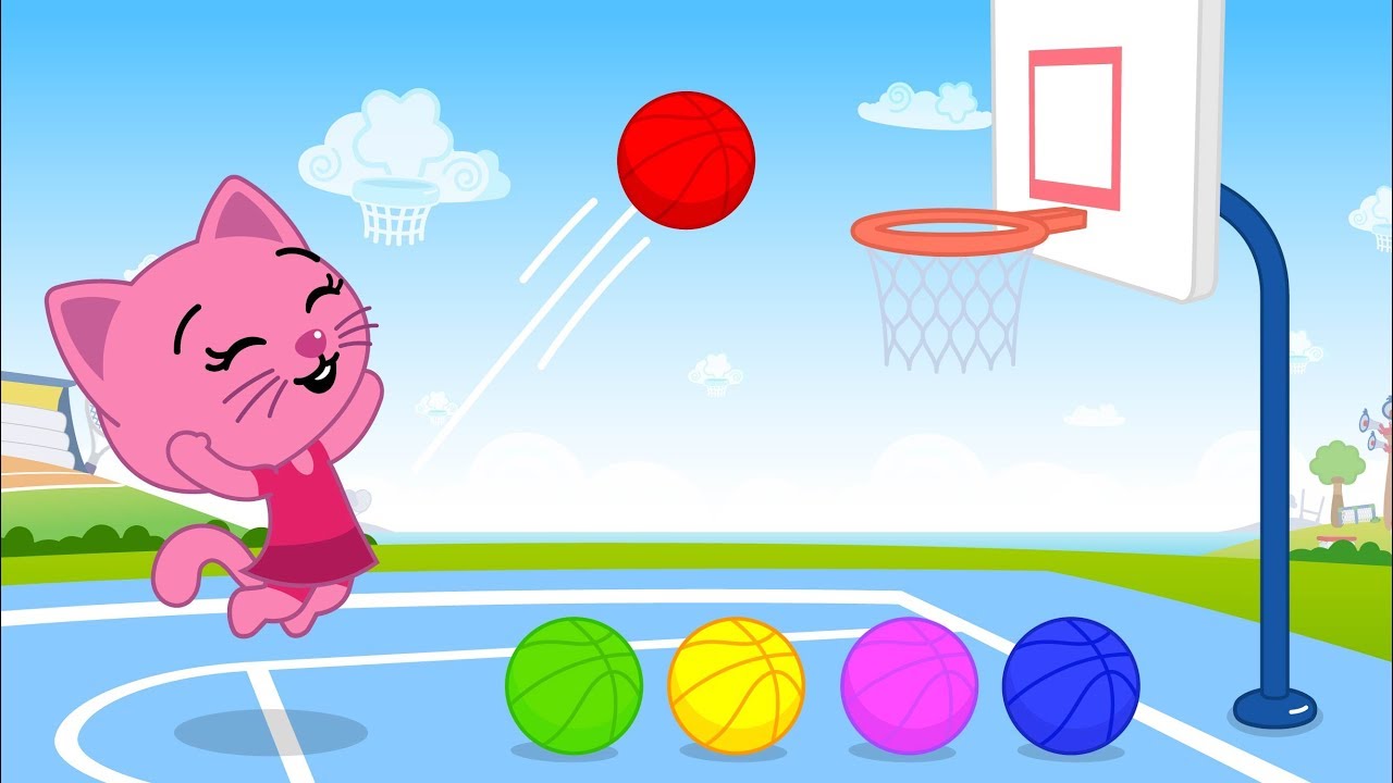 Jogando Basquete com Bolas Coloridas #2 | Aprenda As Cores | Um Herói Do Coração
