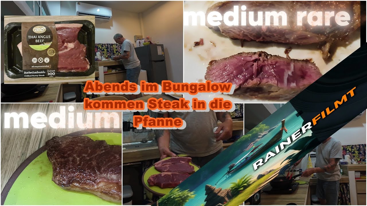 02.2026 im Makro Markt Steaks geholt und in Khao Lak im Bungalow in die Pfanne gehauen
