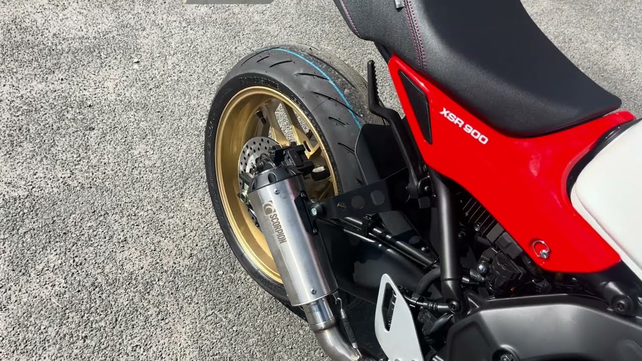 Yamaha XSR900 fitted with a full Scorpion Exhaust