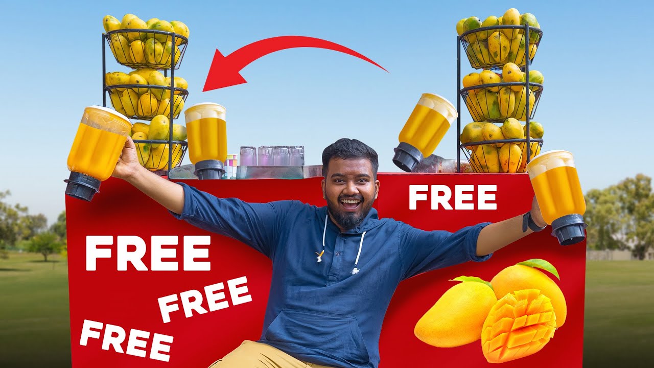 Free! Free! Free! Mango Juice Stall 🥭 Feat. Public Reactions | हमने पिलाया Free में Mango Juice