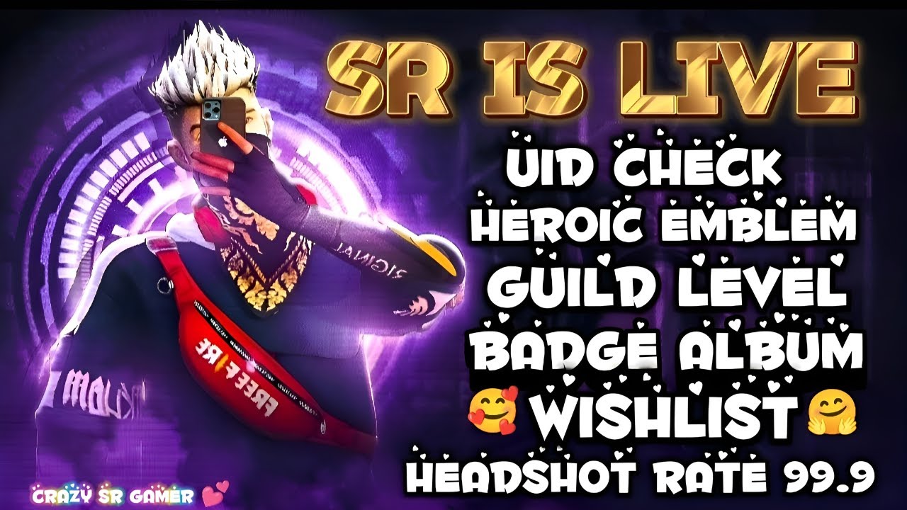 SR IS LIVE👻 FREE FIRE LIVE UID CHECK GUILD TEST 1V4🔥#freefirelive #raistar  #shorts #live #facecam