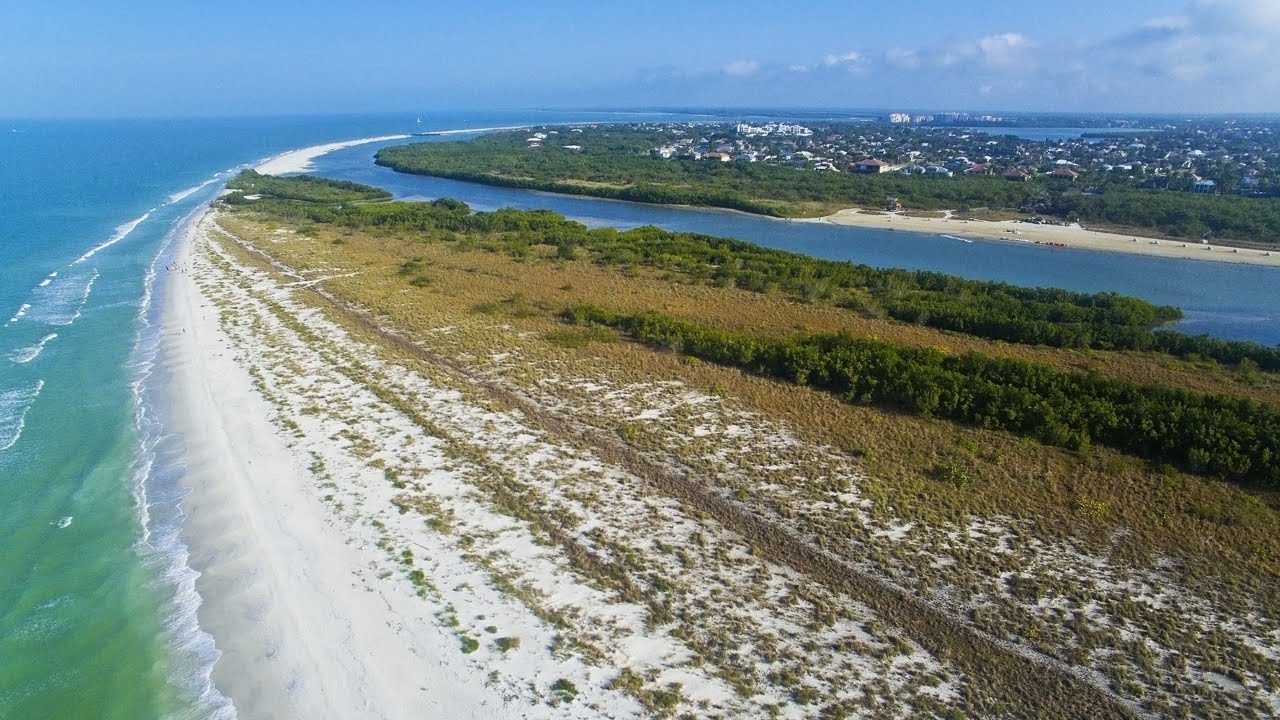 Aerial Video Footage of Sand Dollar Island at Tigertail Beach - Marco Island, FL