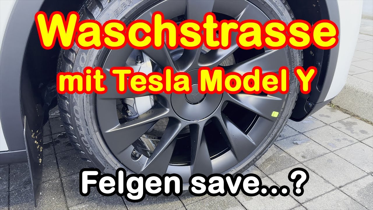 Tesla Waschanlagenmodus ausprobiert (mit Induction Felgen)