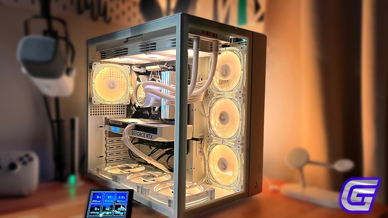 GABINETE RISE MODE GALAXY GLASS STANDARD -  MOSTRANDO O RGB E ACABAMENTO