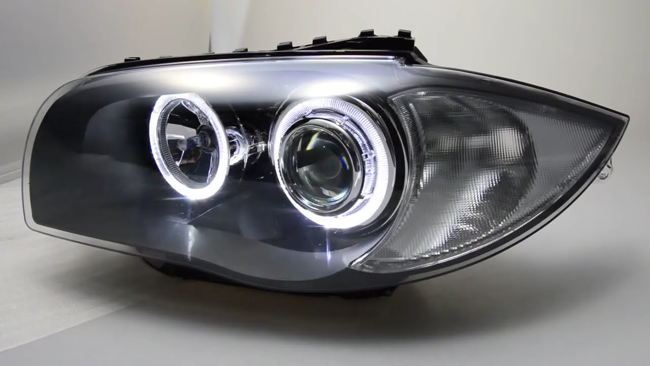 Angel Eye Scheinwerfer passend für 1er BMW E87 E88 E81 04-11 High LED Standlichtringe black SWTuning