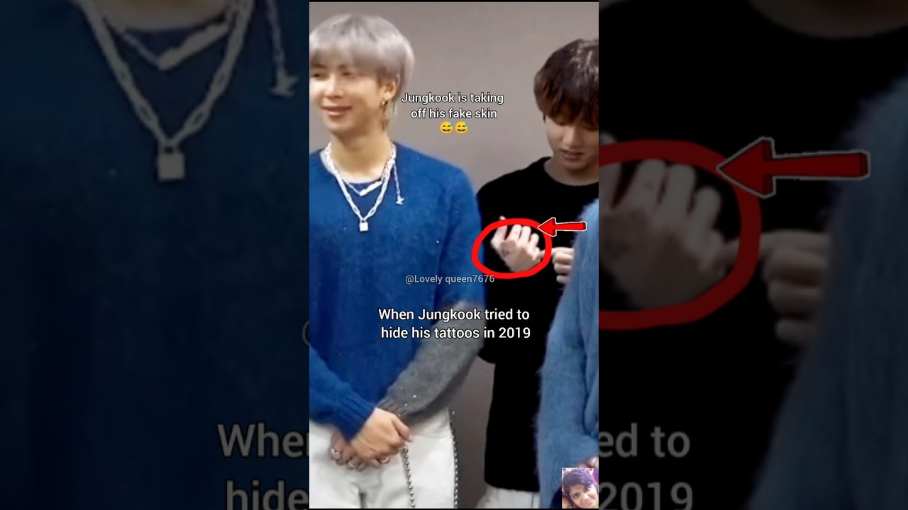 When Jungkook tried to hide his tattoos in 2019😅😜 #bts #lovelyqueenbts #jungkook #tattoo #shorts