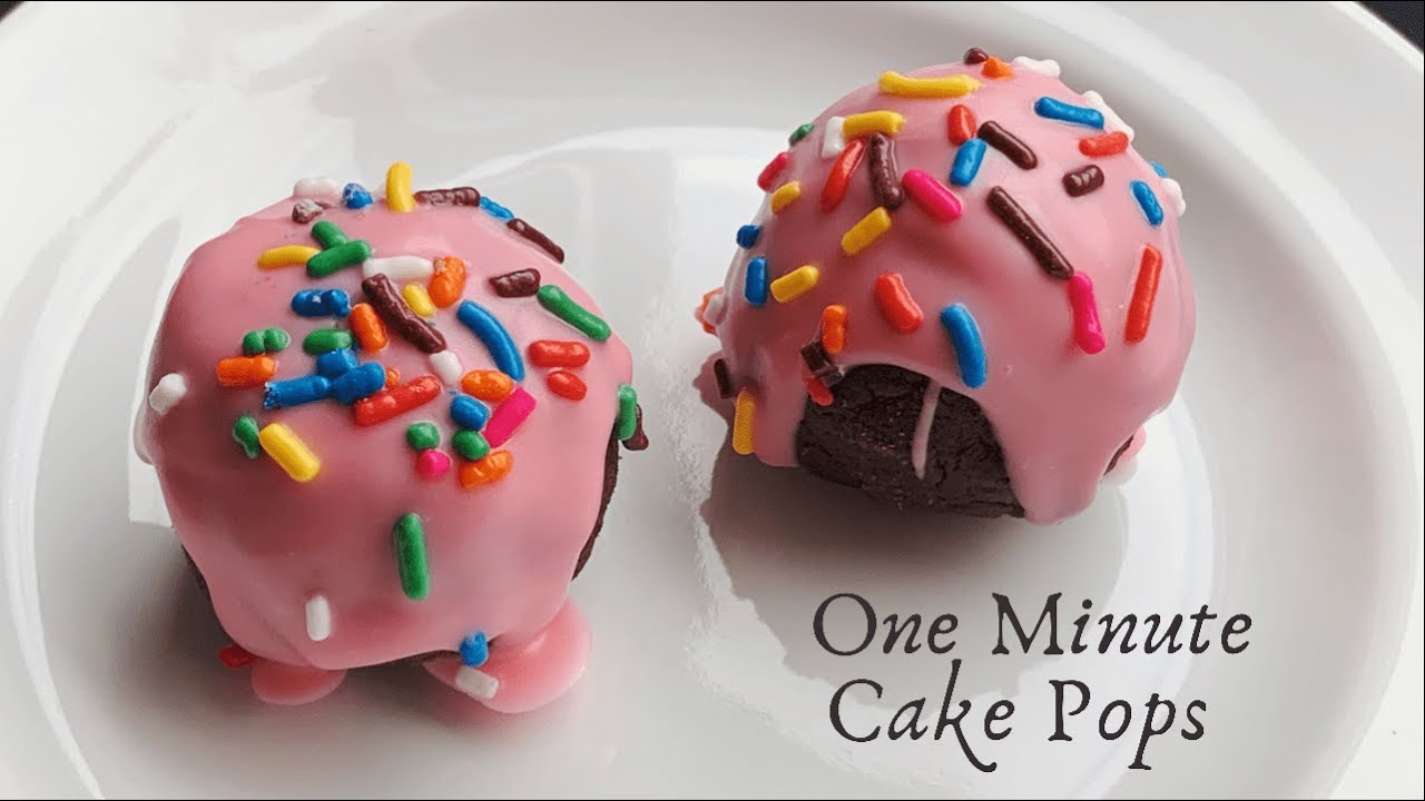 1 Min Cake Pops in Microwave! Easiest Way to Make cake pops without Oven or Frosting 🍭
