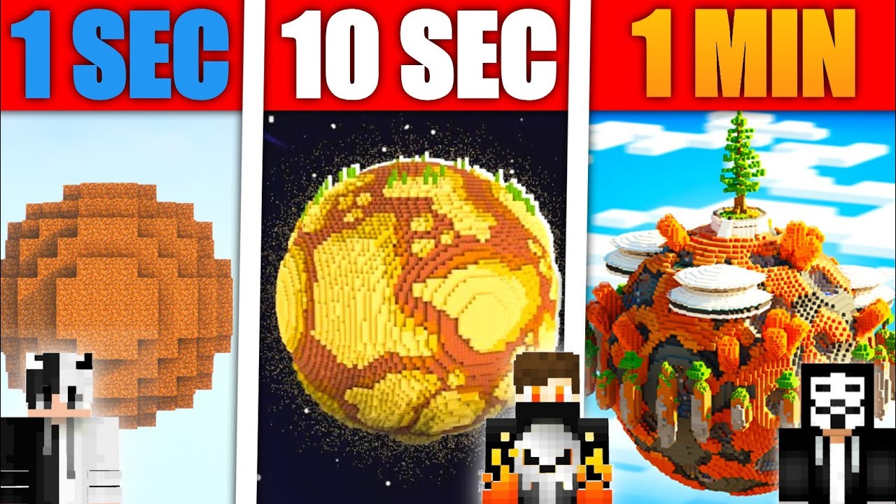 Best Giant Planet 🤯 Build battle challenge - 1 SEC Vs 10 SEC Vs 1 MIN