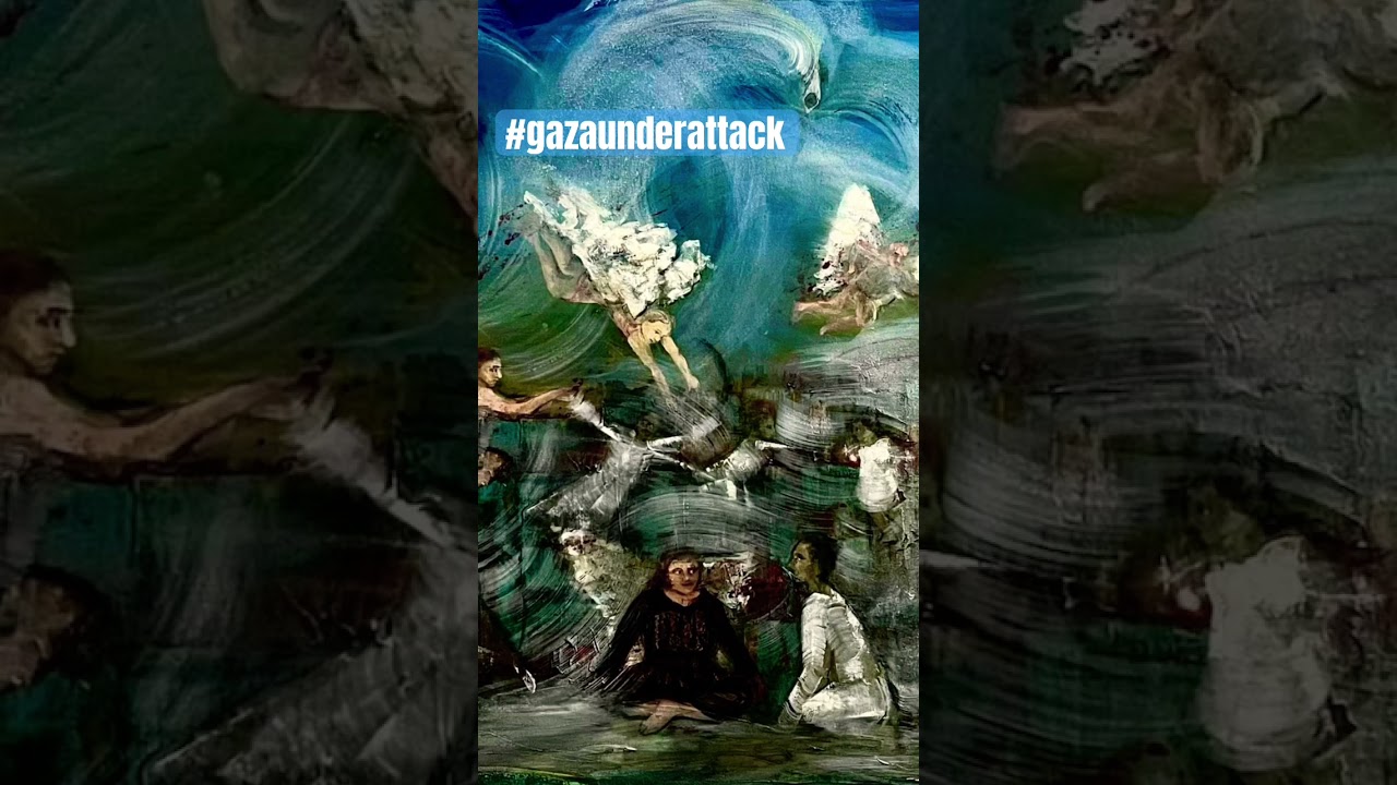 #GazaUnderAttack Art by Palestinian Artist & Activist, Mira Shihadeh 🇵🇸 #shorts #art #news #artist