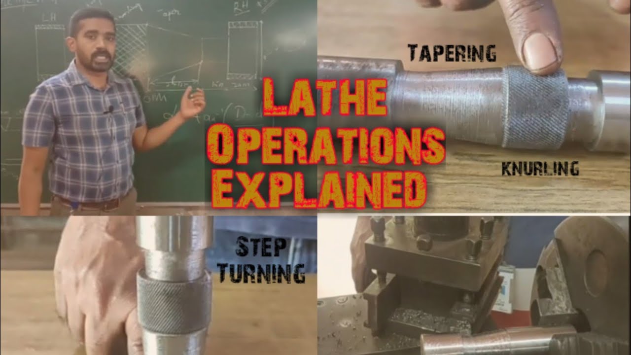 Machine Shop Experiments- Turning, Facing, Taper Turning, Knurling, Step Turning I VTU I