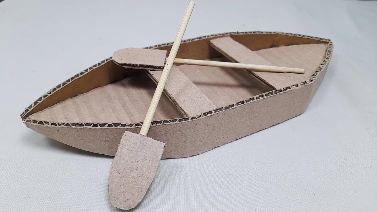 CANOA muy FÁCIL de HACER con CARTÓN en POCOS MINUTOS - COMO HACER una CANOA en CASA | DIY