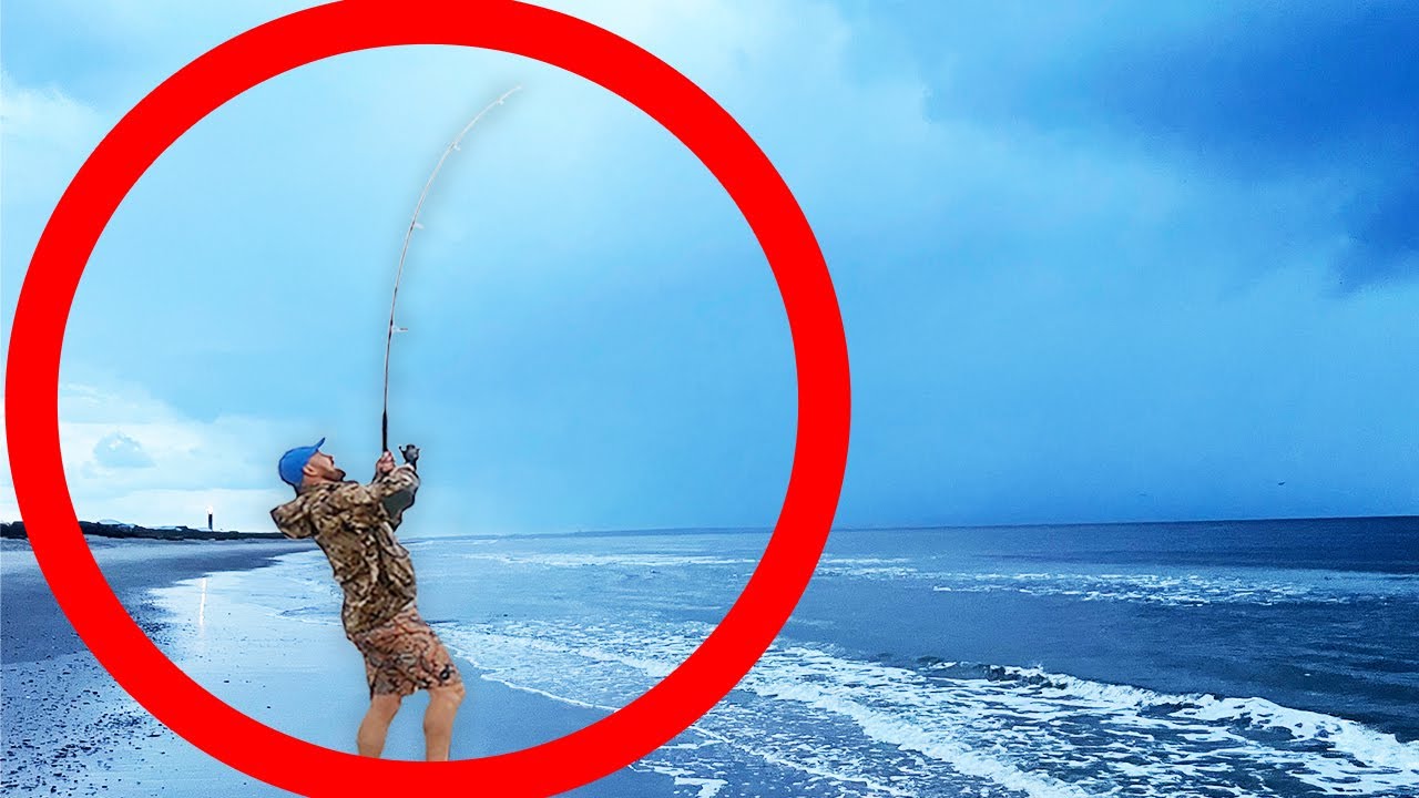 Surf Fishing with BIG LIVE BAITS - *UNSTOPPABLE* in the Rain