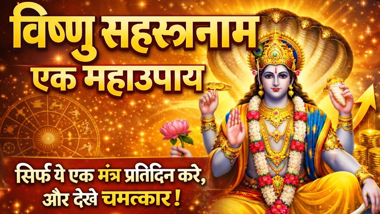 विष्णु सहस्त्रनाम:- एक महाउपाय। जीवन में किसी भी परेशानी में हो, बस ऐसे पाठ कर लो। सिर्फ एक मंत्र ही