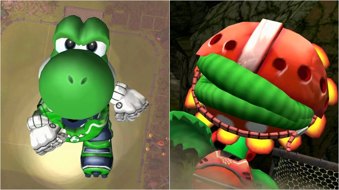 Mario Strikers Charged - Yoshi vs Petey - Wii Gameplay (4K60fps)