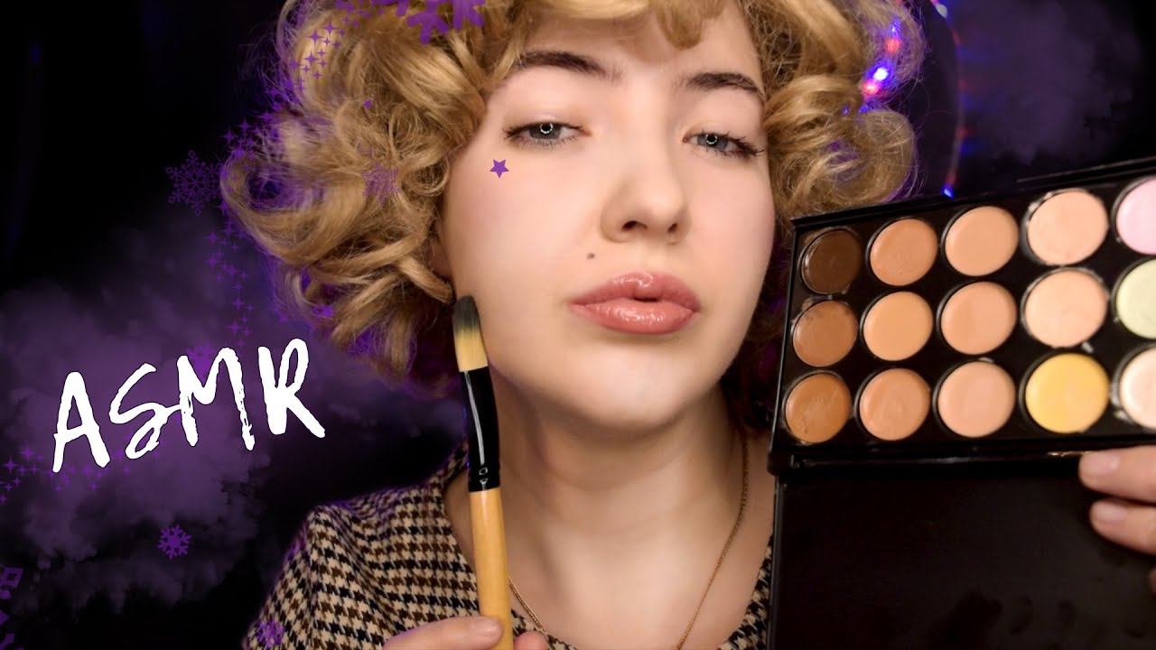 АСМР ролевая игра НОВОГОДНИЙ 🎄 ТРЕШ-МАКИЯЖ В САЛОНЕ 😨 | 🎇 ASMR roleplay MAKEUP