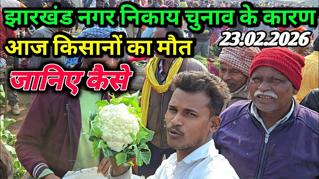झारखंड नगर निकाय चुनाव के कारण आज किसानों का मौत सब्जियों का मूल्य आधा हो गया। 23.02.2026