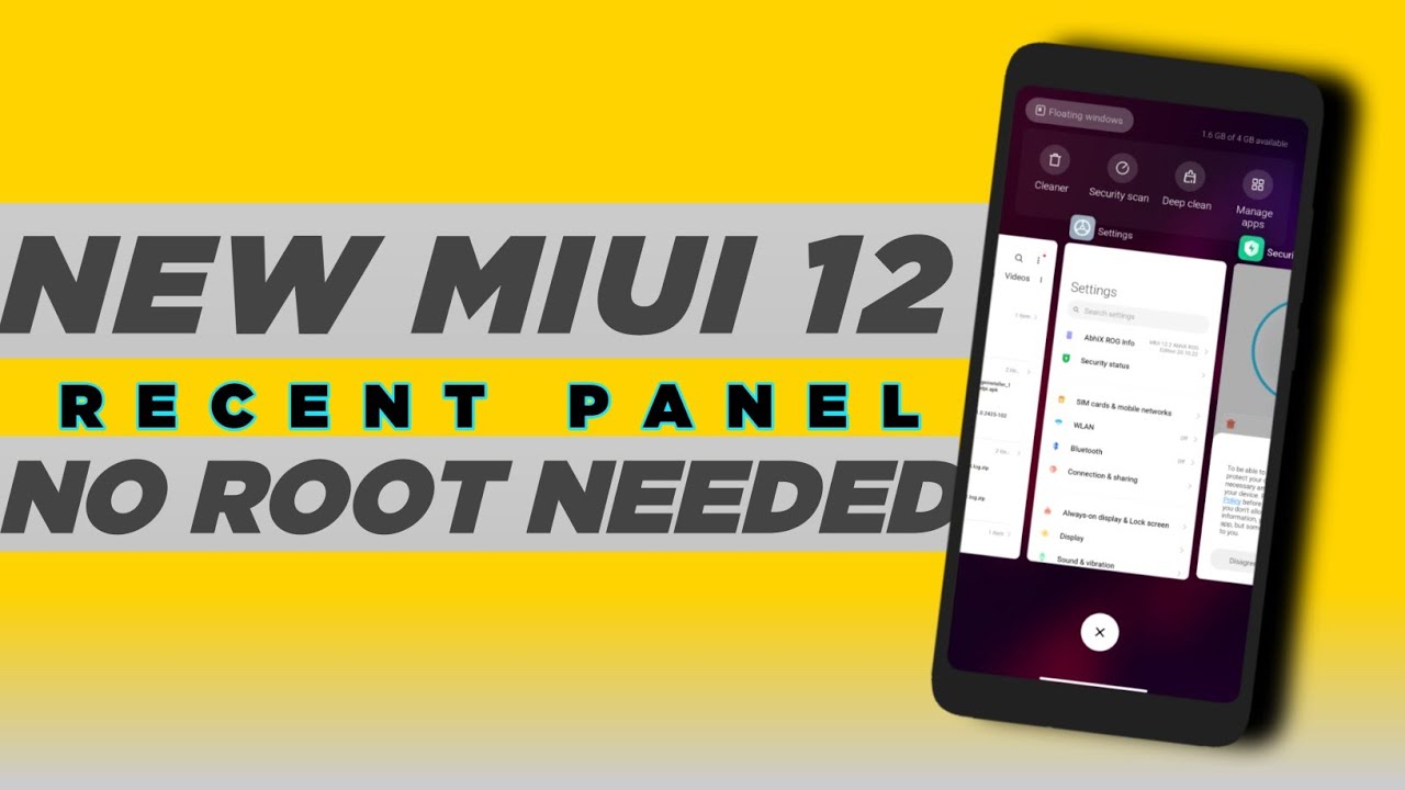 Enable New Recent Panel in MIUI12 Without Any Installation Error | No Root Required