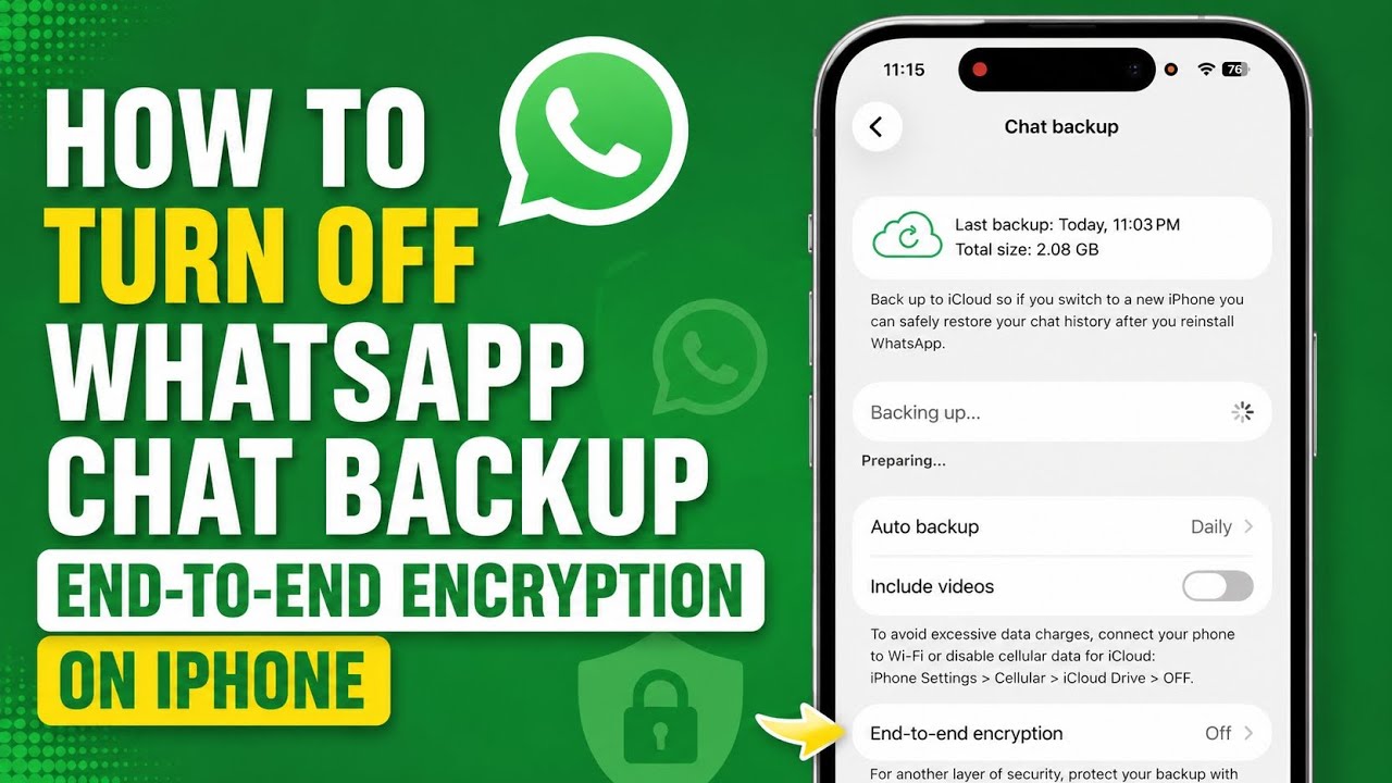 How to Turn Off WhatsApp Chat Backup End-to-End Encryption on iPhone | English