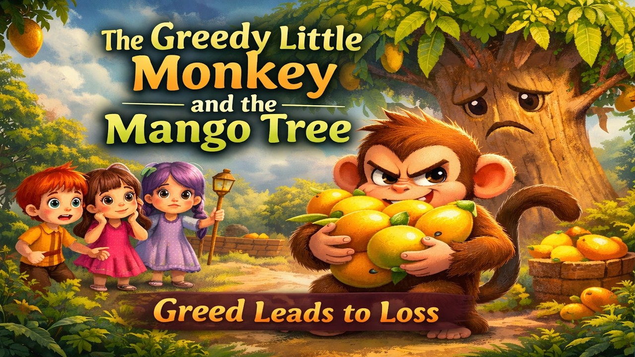 The Greedy Little Monkey and the Mango Tree