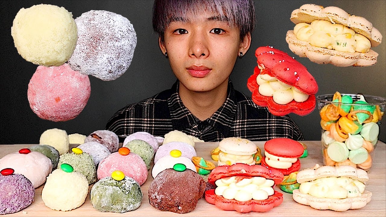 ASMR MACAROONS, MOCHI, CANDY, MERINGUE COOKIES (Eating Sound) | MAR ASMR