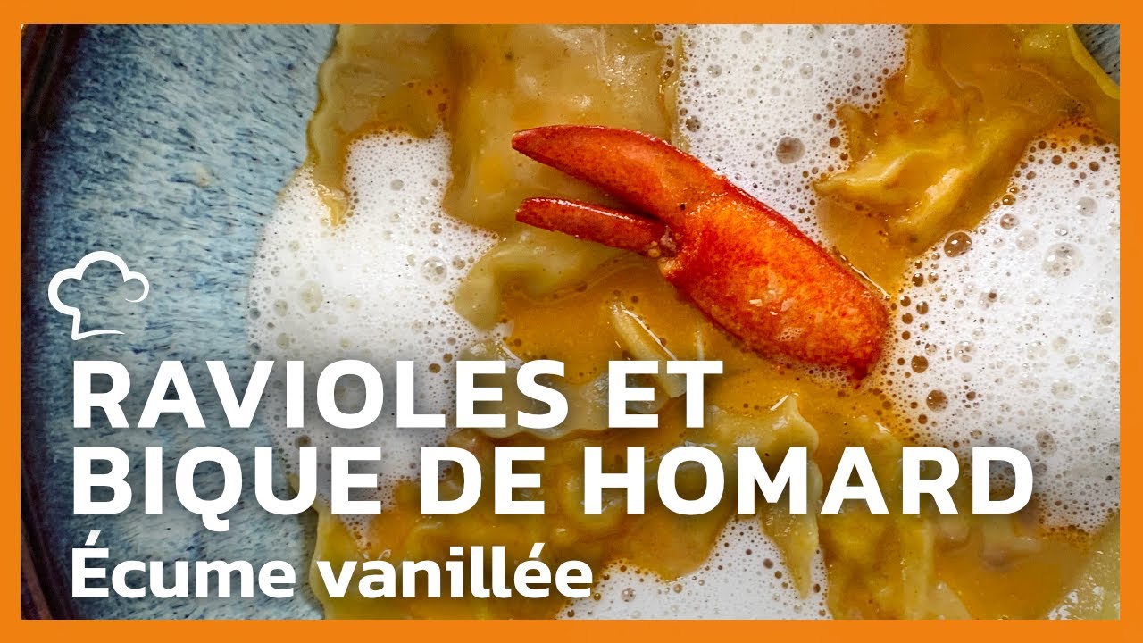 Ravioles et bisque de homard, écume vanillée | Recette Food'Cuisine