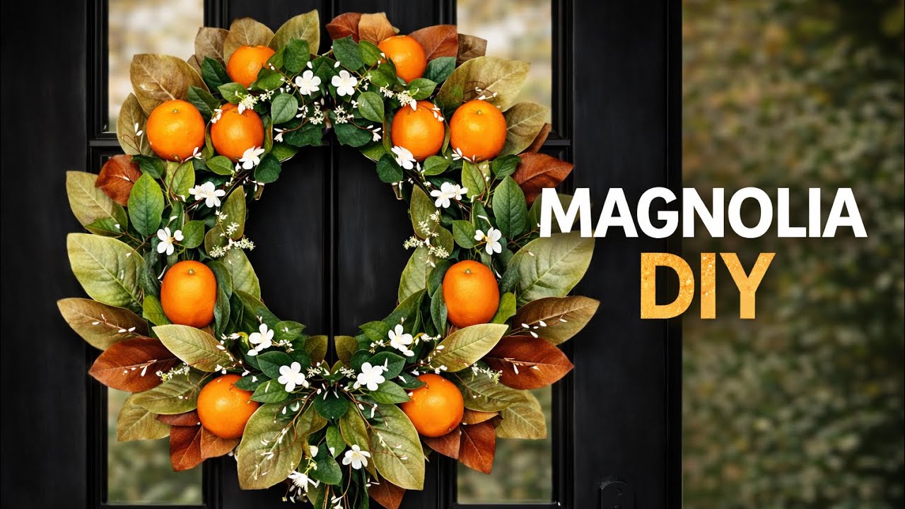 Magnolia Wreath #wintercrafts #magnolia #magnoliawreath #thriftflip #thriftflips