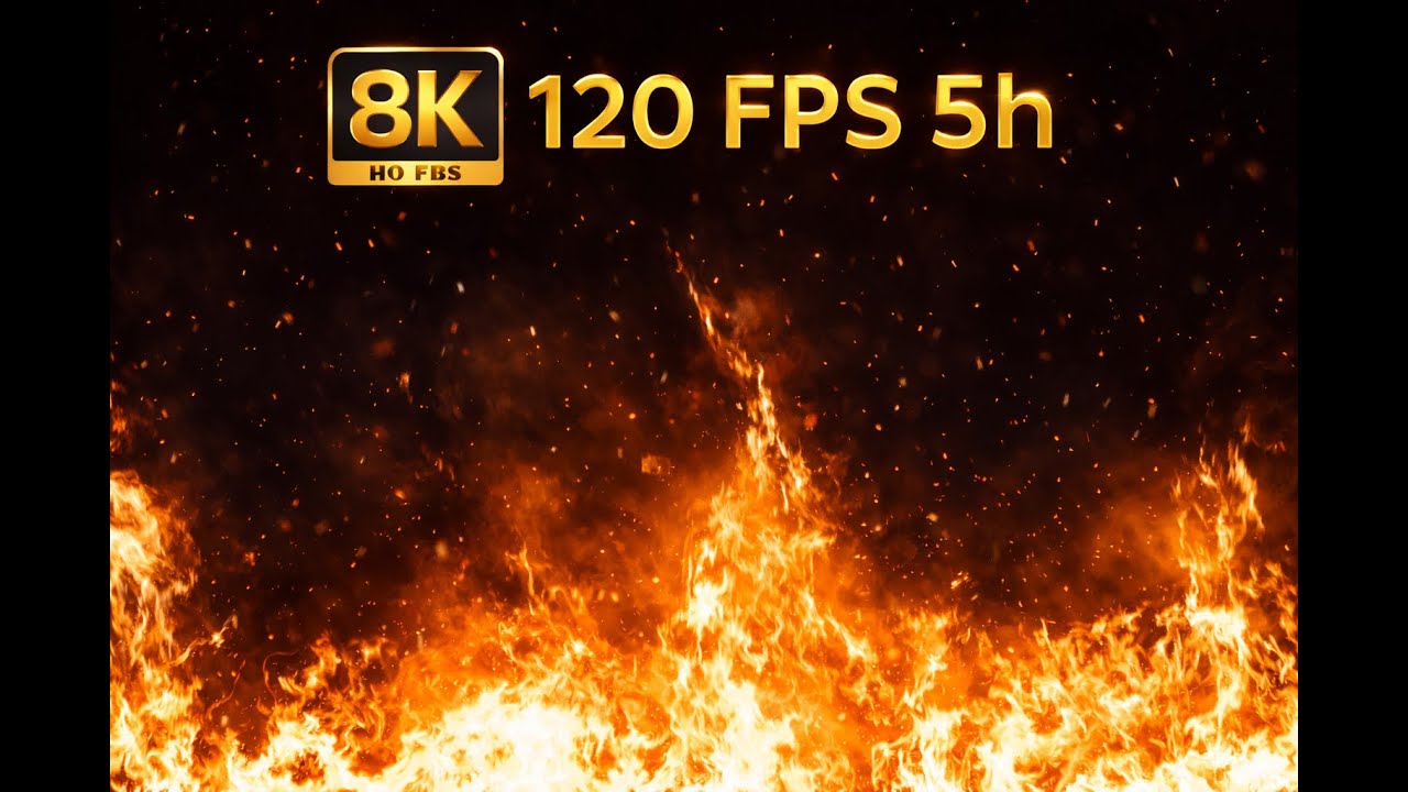 5 Hours Fire Flames Ambience 🔥  Realistic Fireplace Background for Sleep, Relax & Focus