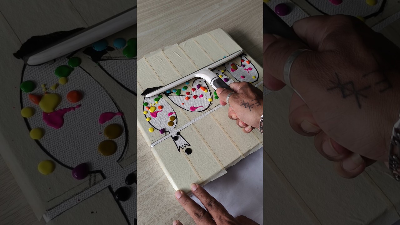 Easy Art Using Window Wiper / Colorful Birds 🐤🦆 #easyart #diy #shorts
