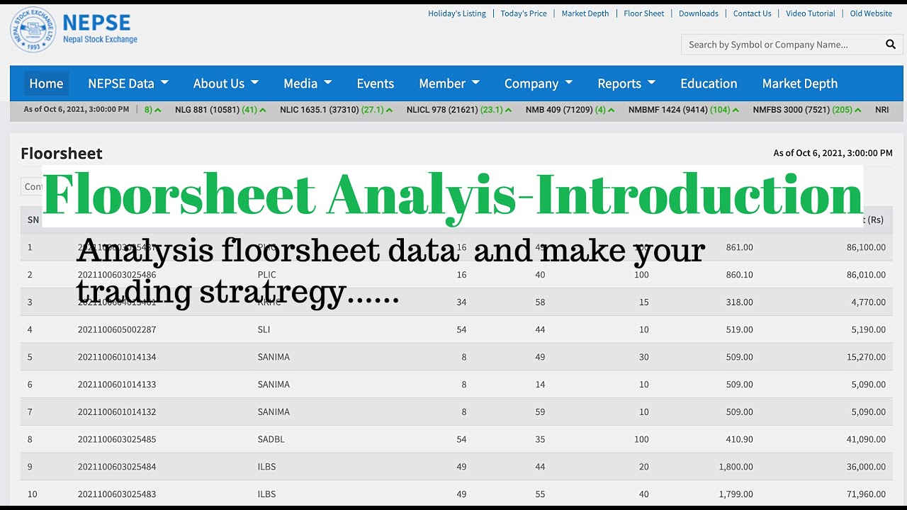 An Introduction to floor sheet analysis- A successful decision making techniques for traders